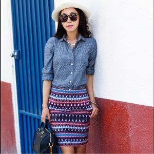 J.CREW salon mini gemstone print skirt